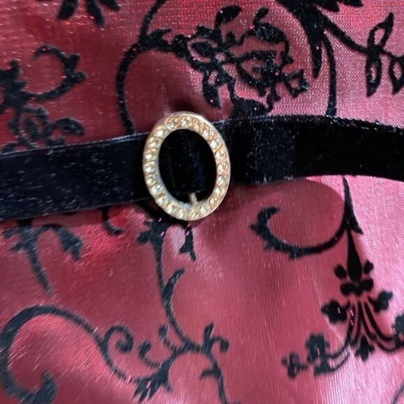 Sleeveless Dress Burgundy Red Black Flowers Pullover Buttons Size 7 - Picture 5 of 9